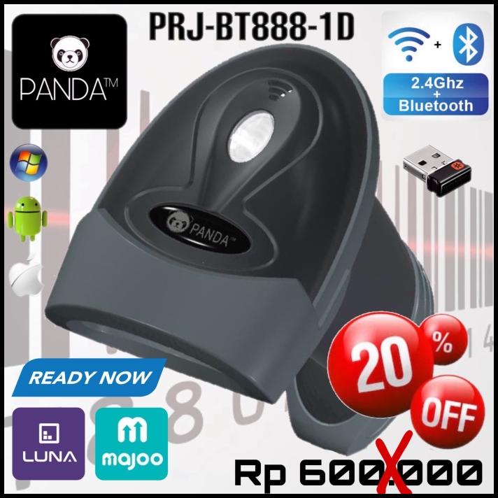 Jual Panda PrjBt8881D Wereless Laser Barcode Scanner (Bluetooth+2.4G