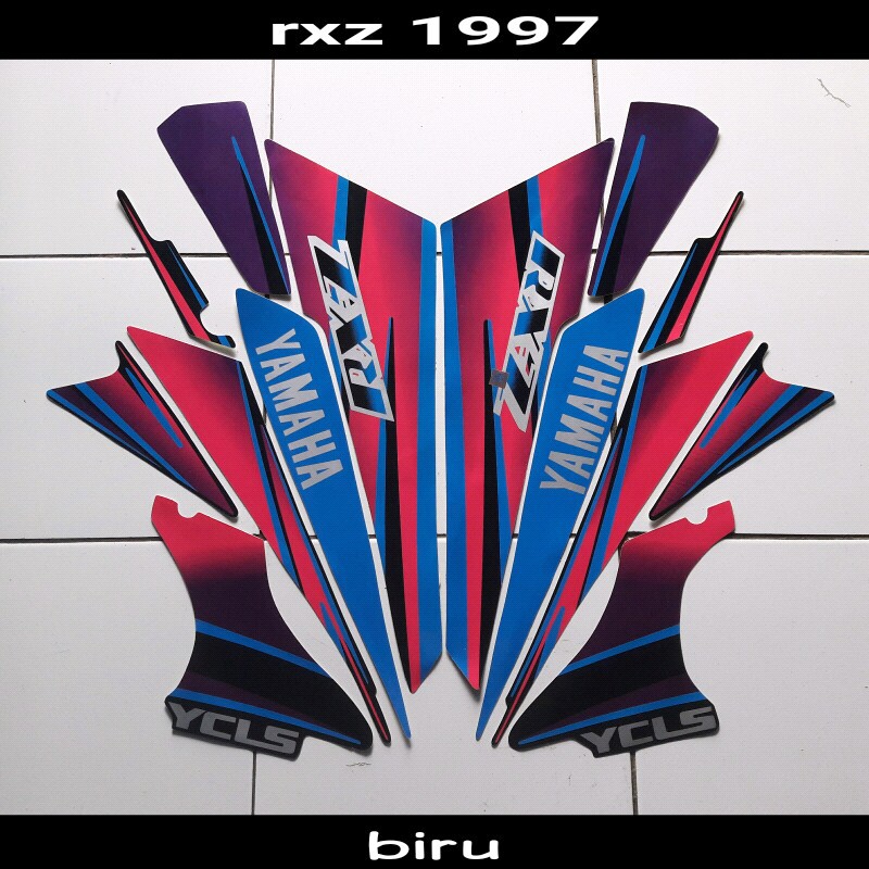 Jual stiker striping motor rxz 1997 biru 1set standar | Shopee Indonesia