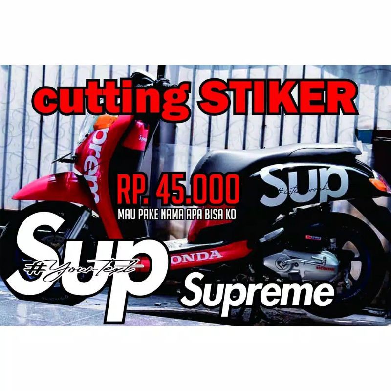 Jual Stiker Scoopy Supreme Viral Stiker Scoopy Prestige Cutting Sticker