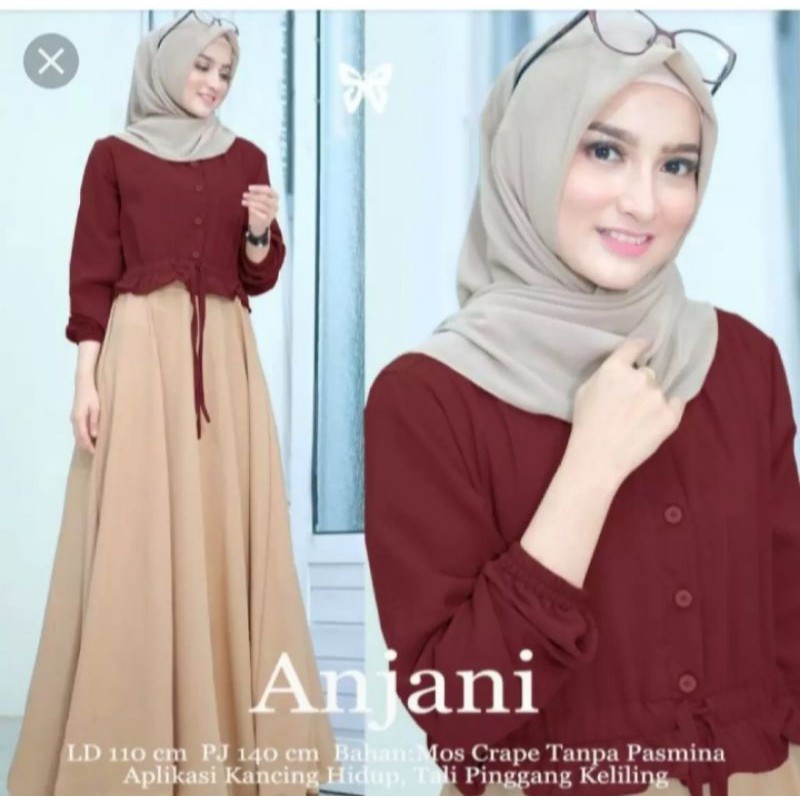 BAJU GAMIS ANJANI DRESS M L XL