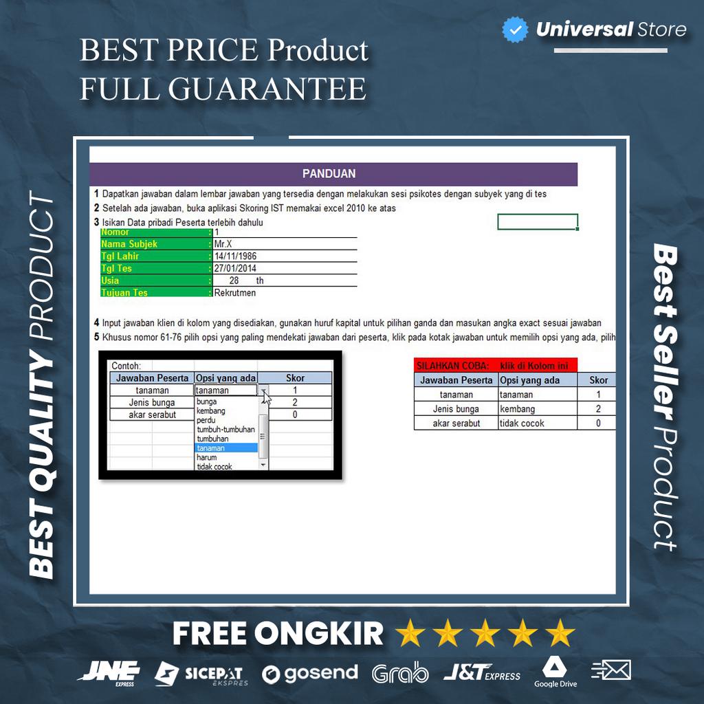 Jual Koleksi Soal Alat Test Aplikasi Skoring IST Psikologi untuk Tes IQ ...
