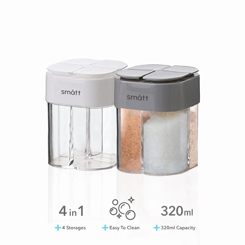 Jual Smatt 4 in 1 Spice Container Tempat Garam Lada Kotak Bumbu Dapur ...