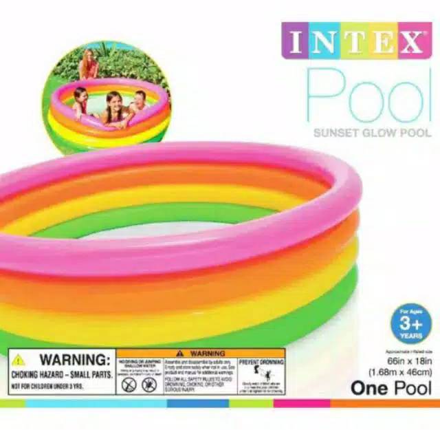 Jual KOLAM INTEX PELANGI 4Ring UK.168m x 46cm Four Ring Pool | Shopee ...