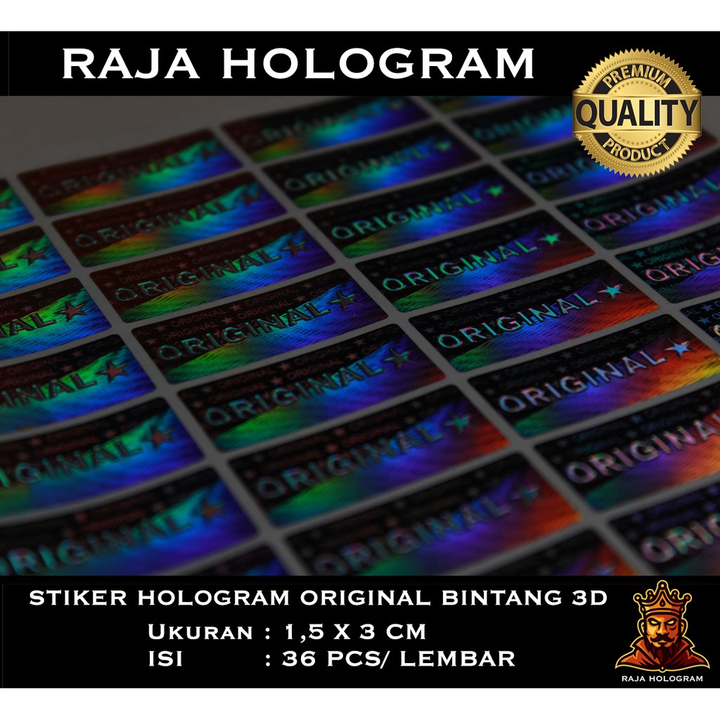 Jual STIKER HOLOGRAM ORIGINAL BINTANG 3D CETAK STICKER SEGEL LABEL ...