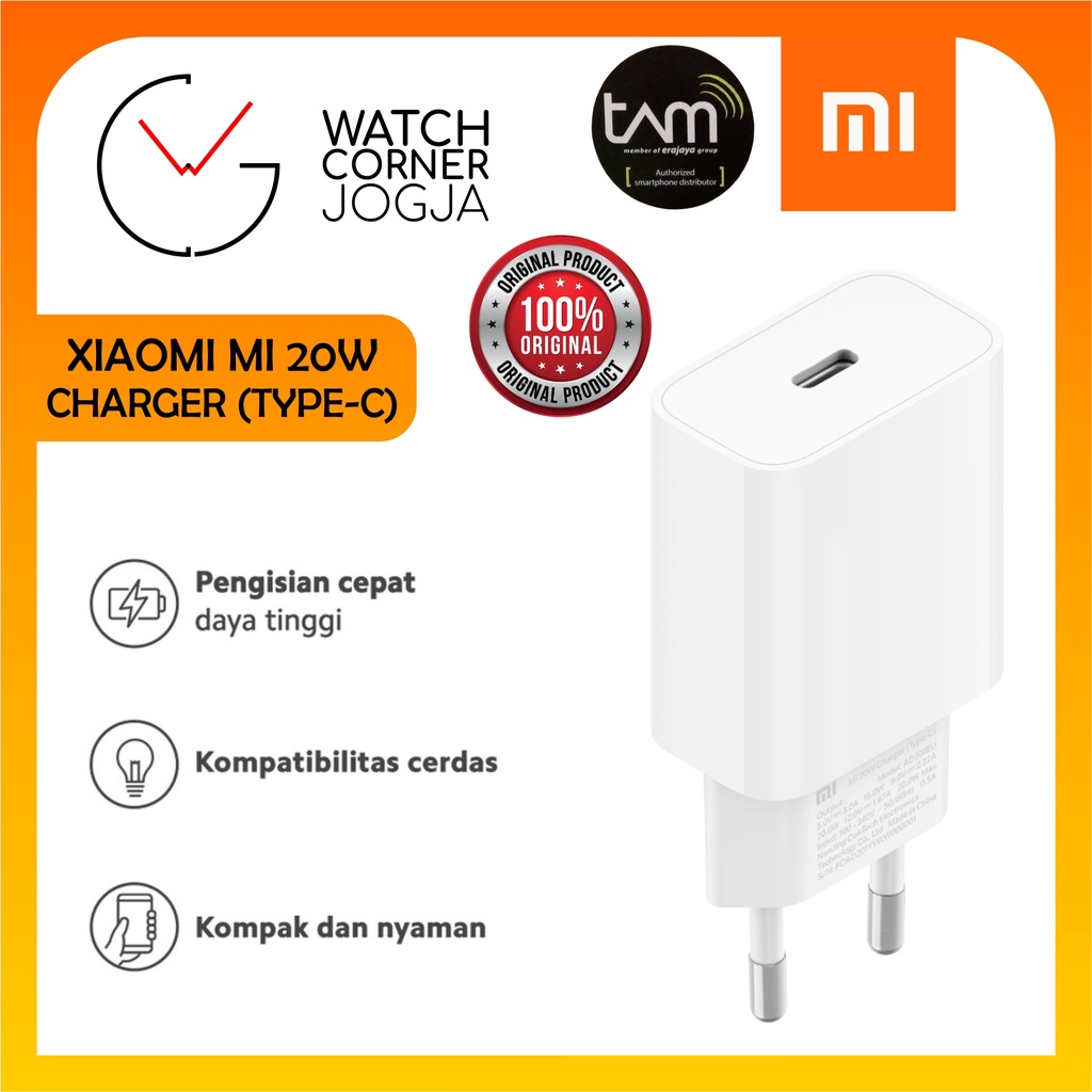 Jual Xiaomi Mi Charger 20W Type C Fast Charging Adaptor Kepala Charger ...
