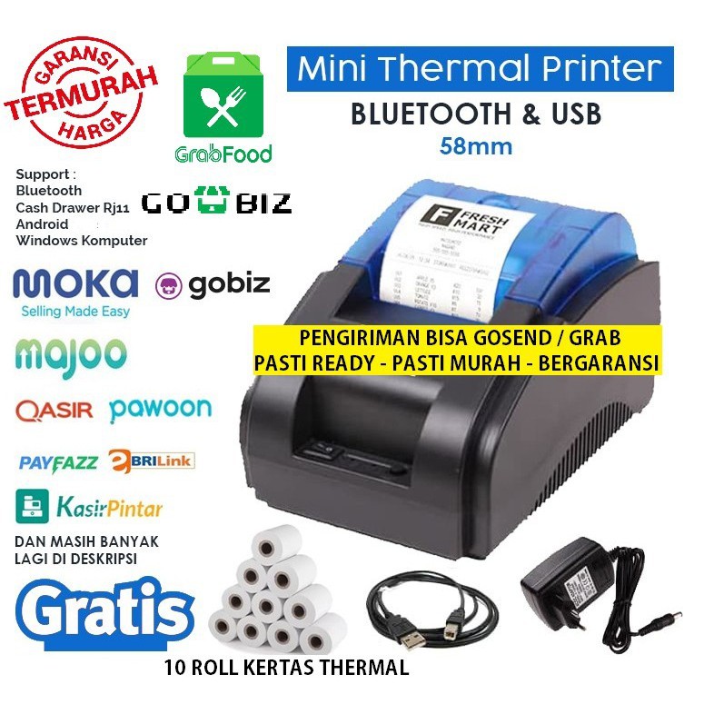 Jual Printer Bluetooth Thermal Kasir Ppob Pos 58mm Rpp02 Kertas 10 Pcs Shopee Indonesia 0640