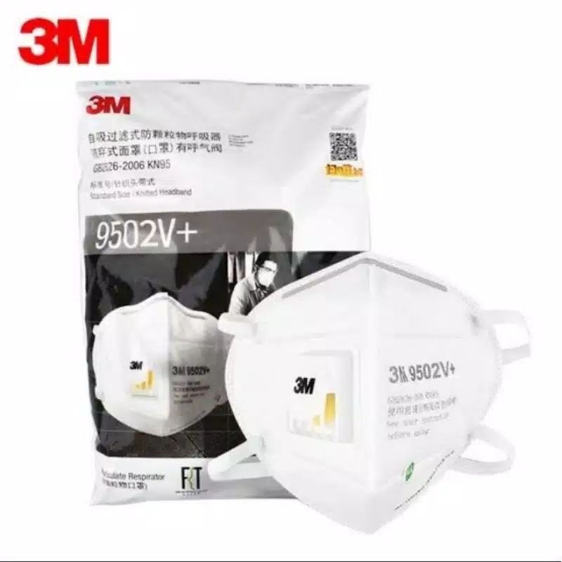Jual Masker 3M N95/KN95 9502V+ Headloop 1 Bag isi 25pcs | Shopee Indonesia