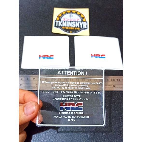 Jual Sticker ATTENTION HONDA Peringatan Honda Warning Honda HRC Japan ...