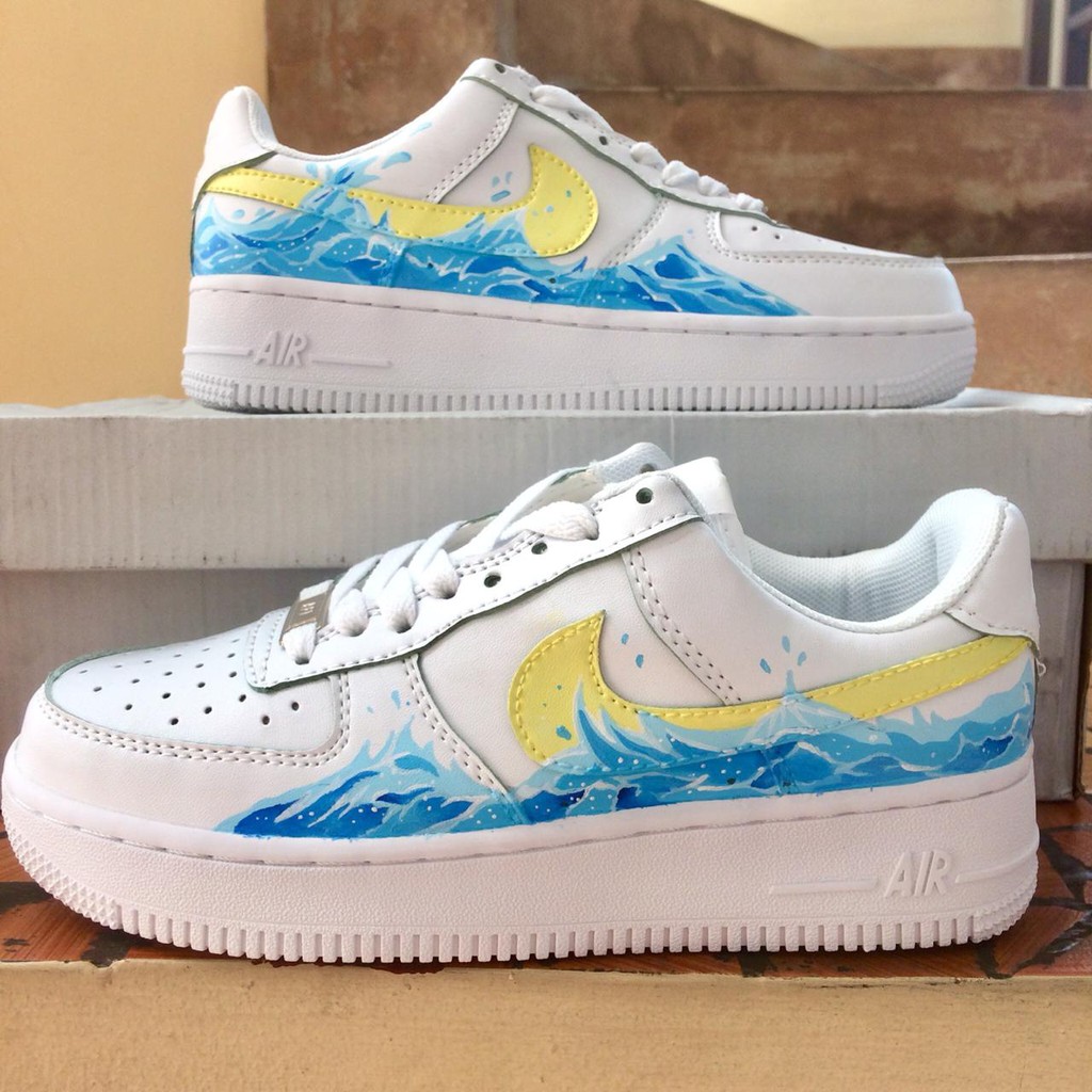 Sepatu Custom Nike Air Force 1 Blue Wave