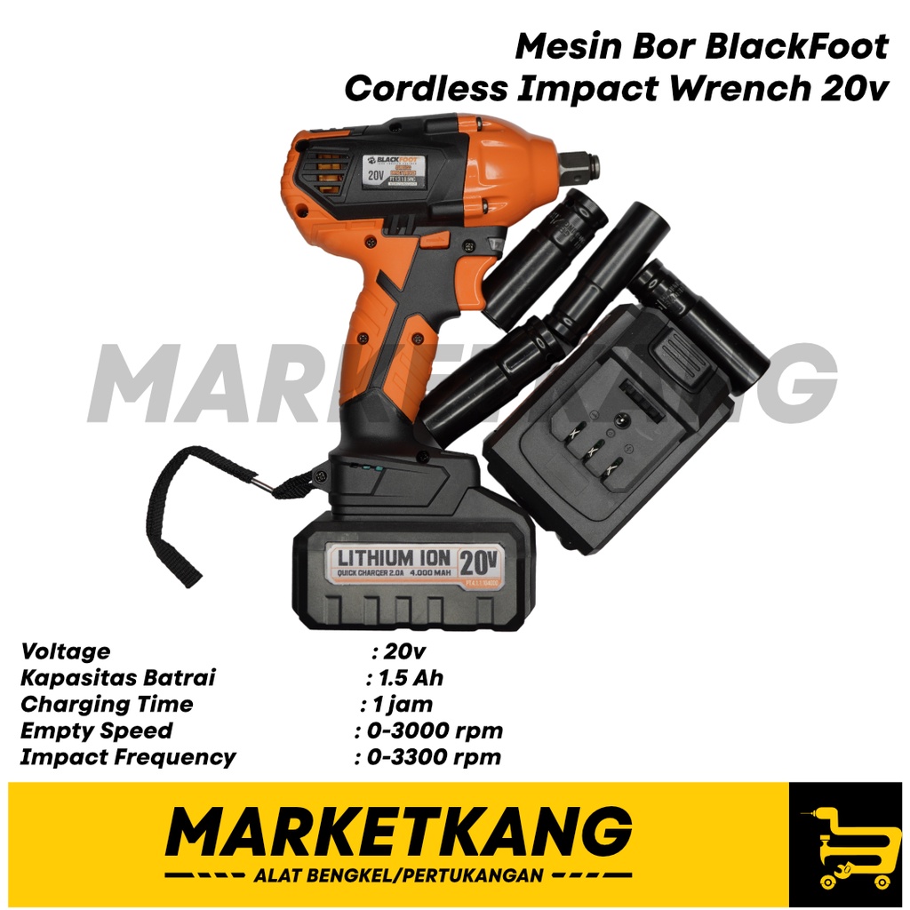 Jual Mesin Cordless Impact V Blackfoot Mesin Cordless Impact Wrench V Mah