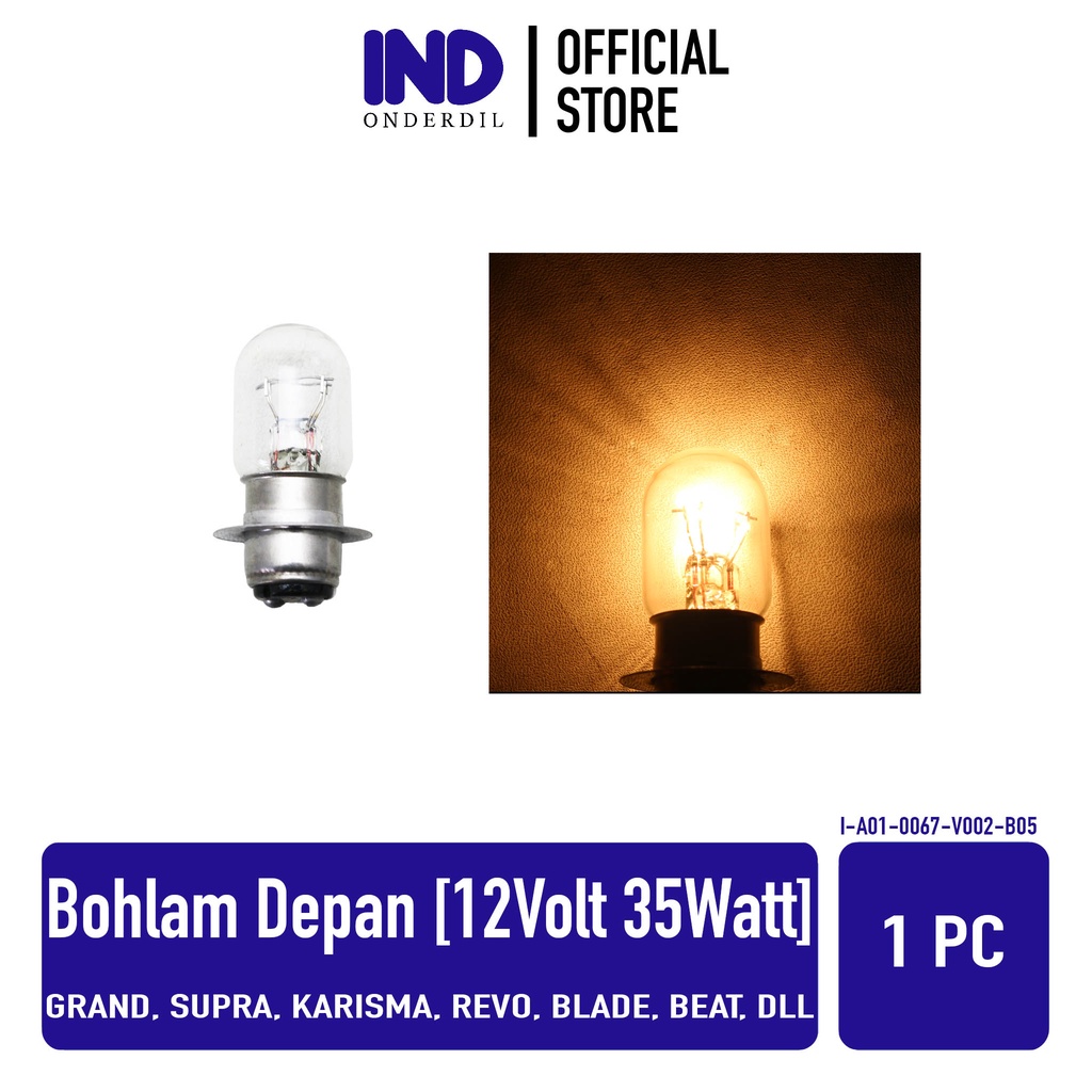 Jual IND Onderdil Lampu-Bohlam Depan T19 12V-12 V-Volt-35 Watt-W-35W ...