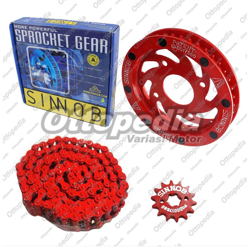 Jual Chain Kit Gear Gir Set Rantai Rante Motor Sinnob Satria FU New ...