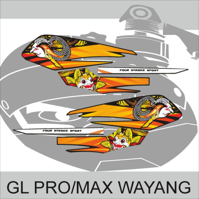 Jual STIKER STRIPING VARIASI GL PRO MAX MOTIF WAYANG | Shopee Indonesia