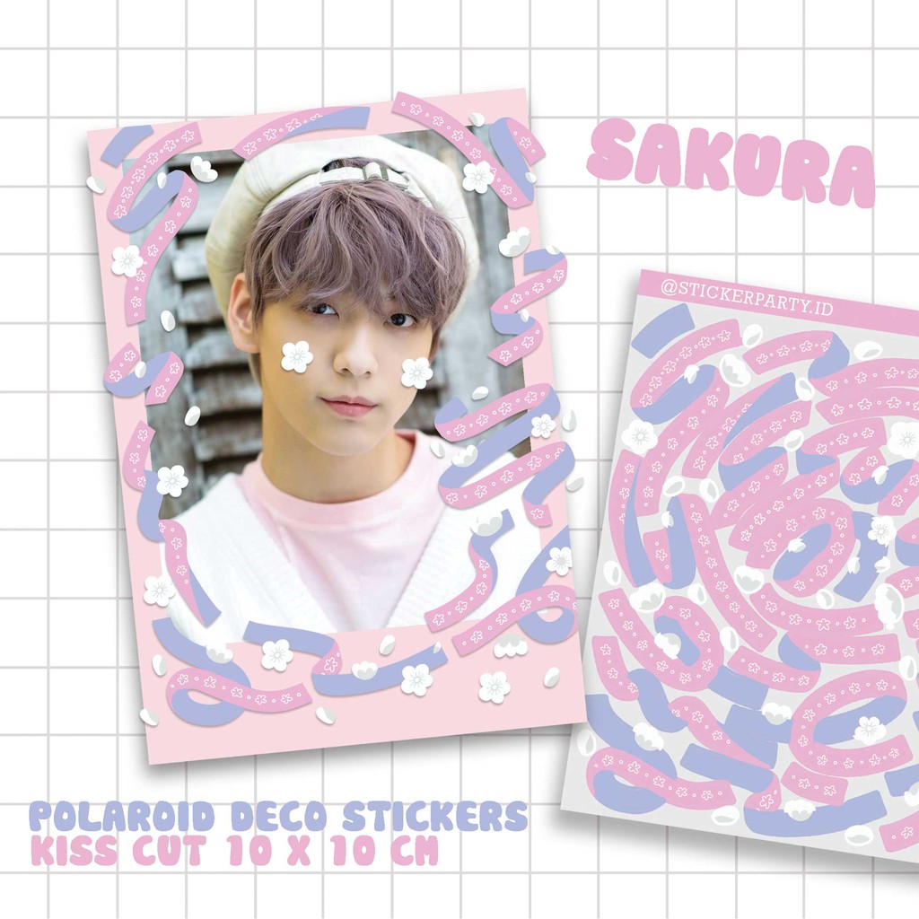 Jual [Sticker Party] Stiker Polaroid Deco Polco Sakura Ribbon Pita ...