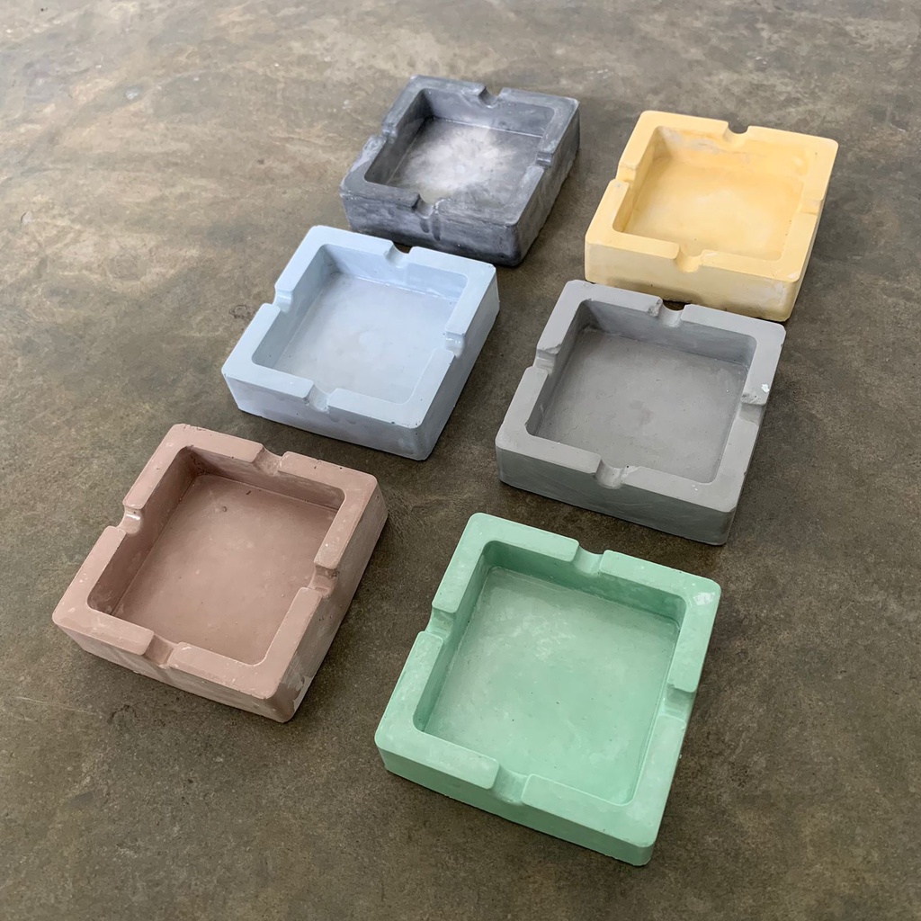 Jual Asbak Semen Bentuk Kotak | Square Ash Tray | Concrete Ash Tray ...