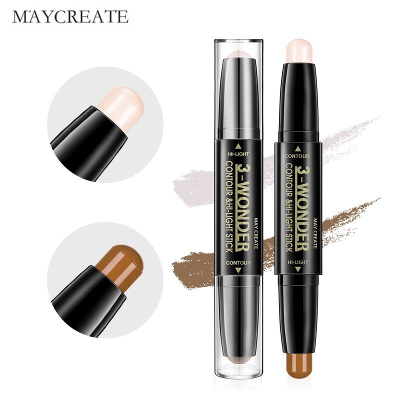 Jual MAYCREATE Double Head Highlighter Concealer Pen Facial Contour ...