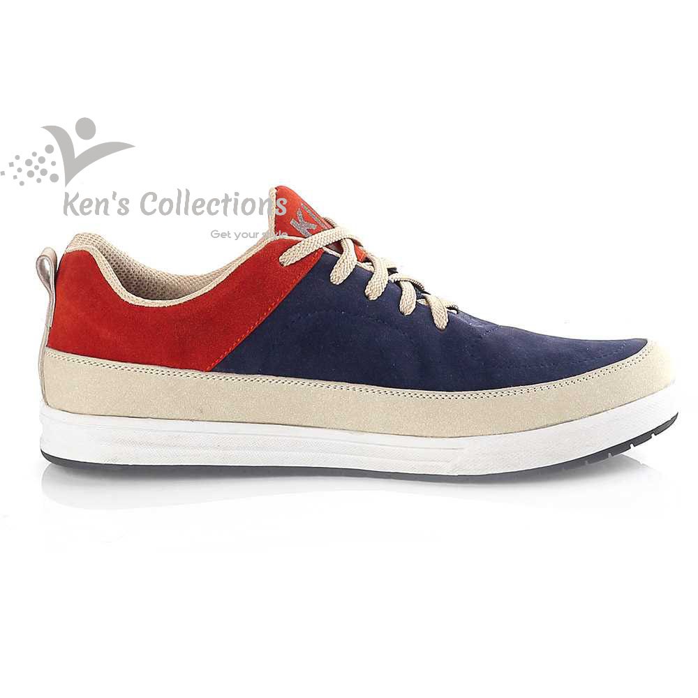 Jual Sepatu Sneakers Tali Pria KSU KZR 378 Warna Navy Comb Bahan Suede
