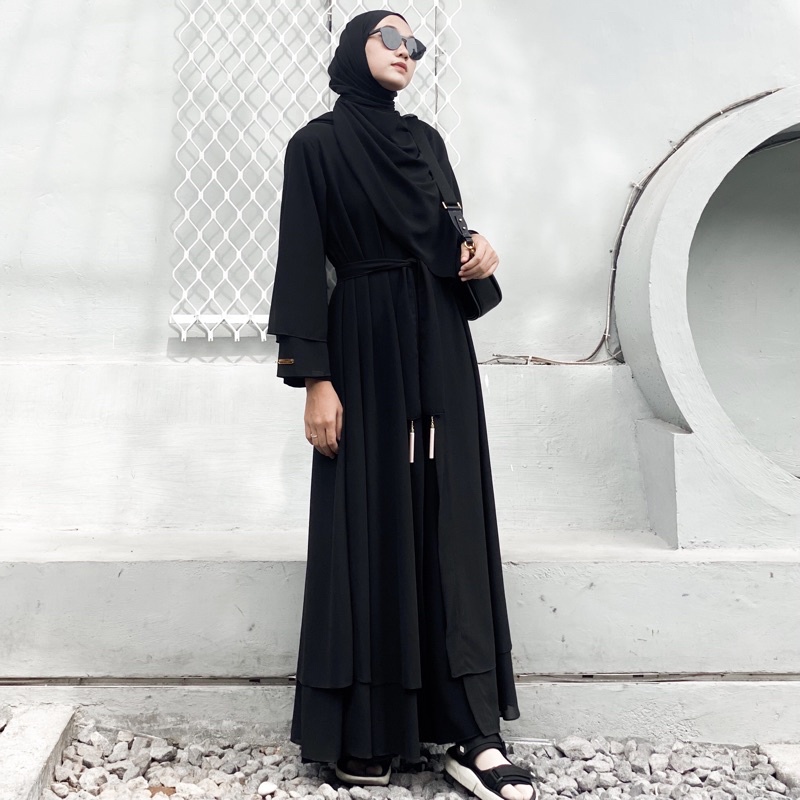 Jual SAFA ABAYA ABAYA HITAM CARDY ABAYA MAKIYYAH.PROJECT Shopee Indonesia