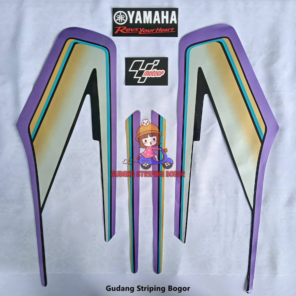 Jual STIKER STRIPING BODY MOTOR YAMAHA RX KING 1993 HITAM (UNGU