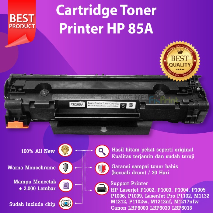 Jual Cartridge Toner Compatible HP 85A CE285A Canon 325 326 LBP6030 ...
