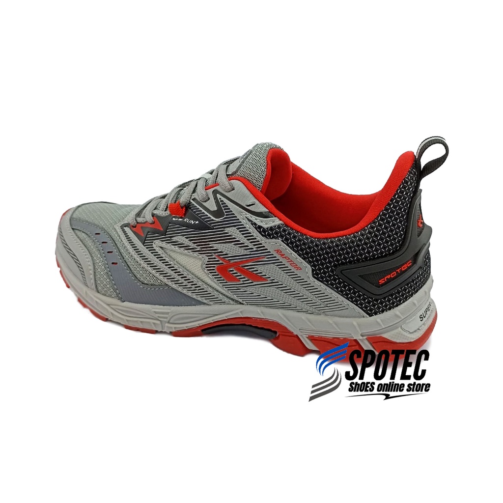 Jual SPOTEC Sepatu RUNNING Artikel RAPTOR-Abu Muda/Merah | Shopee Indonesia