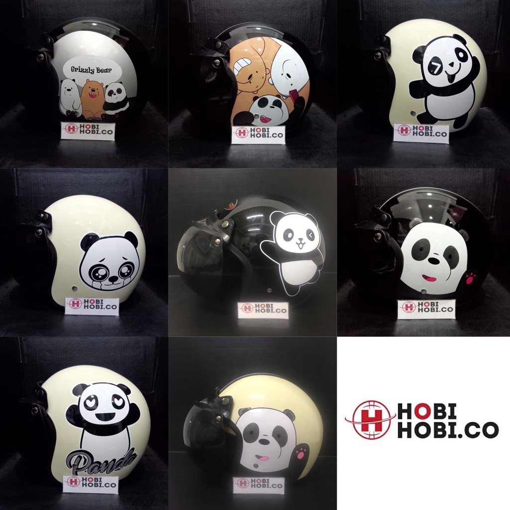 Jual HELM RETRO BOGO MOTIF BEAR PANDA SNI FREE CEMBUNG SMOKE | Shopee ...