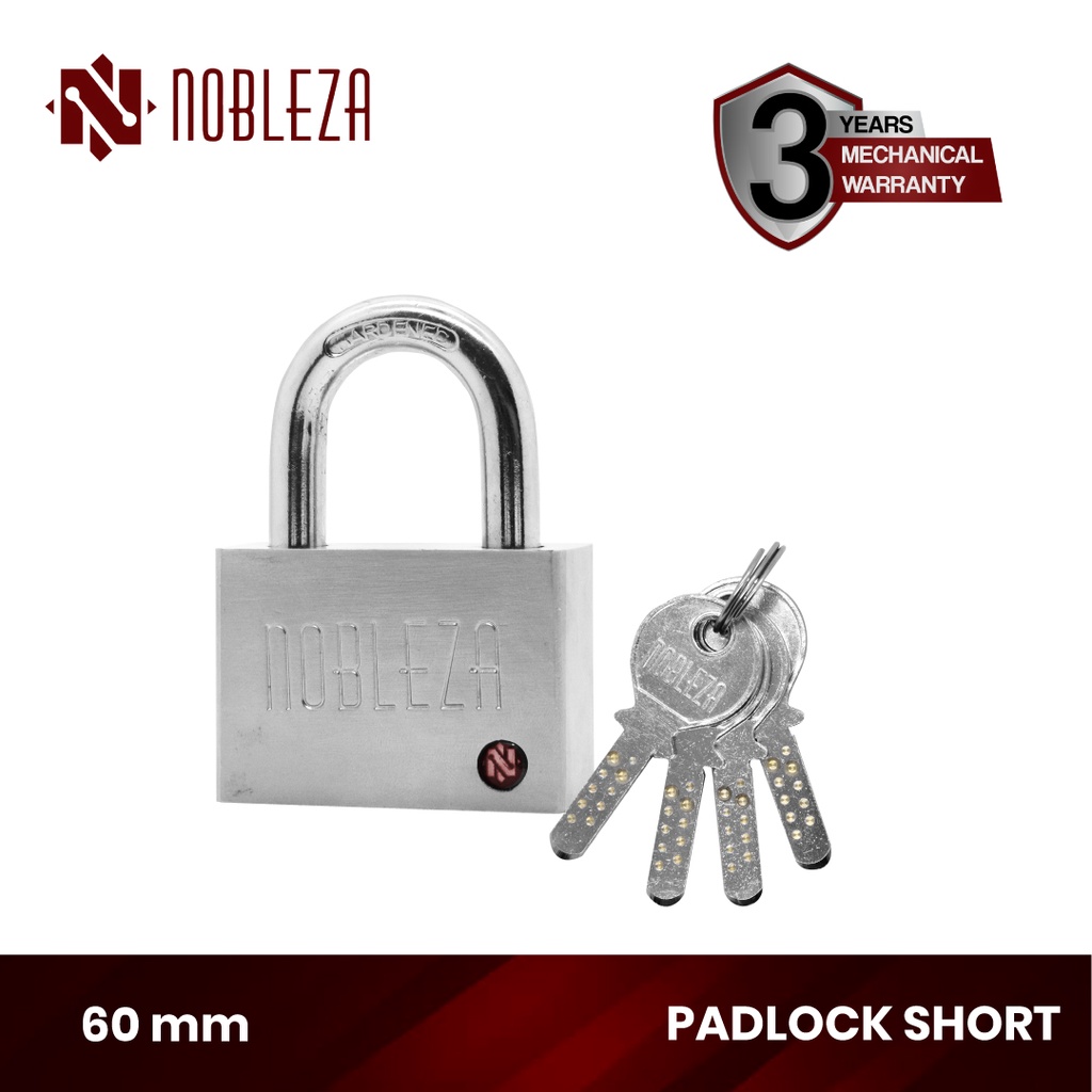 Jual NOBLEZA Padlock Kunci Gembok Short Shackle Iron Besi Leher Pendek ...