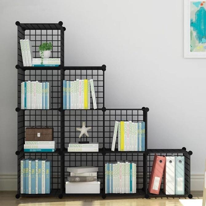 Jual Rak Buku Besi Rak Serbaguna Rak Toys Storage Box Lemari Susun 10 ...