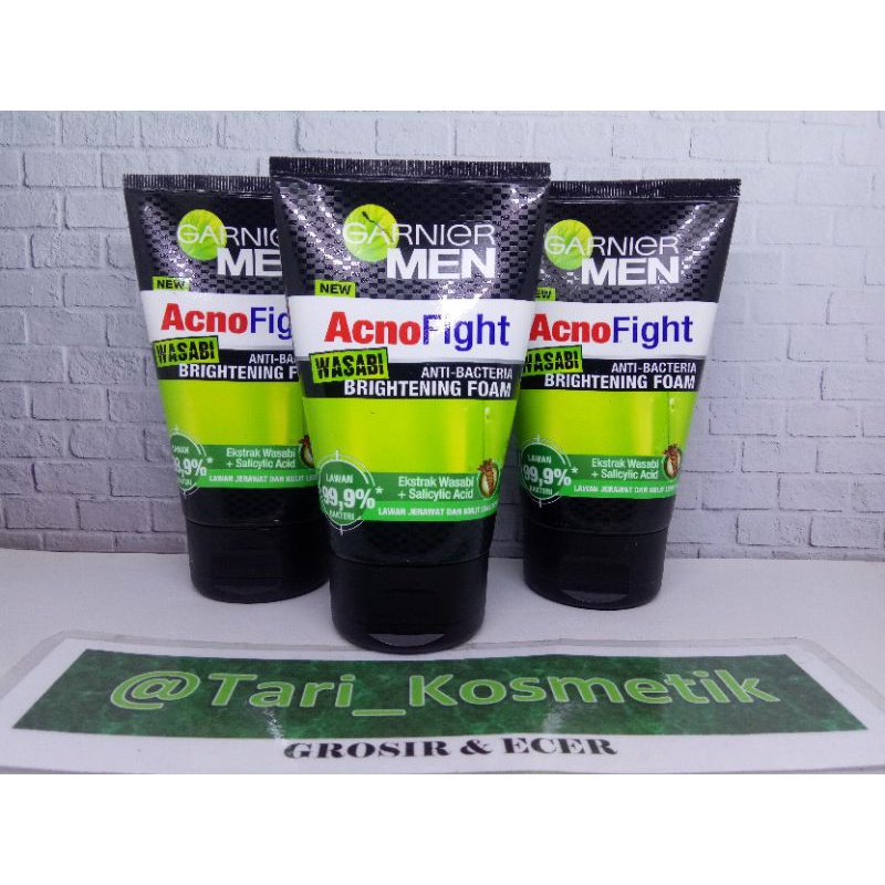 Jual Garnier Men Acno Fight Wasabi Anti Bacteria Brightening Foam 100ml