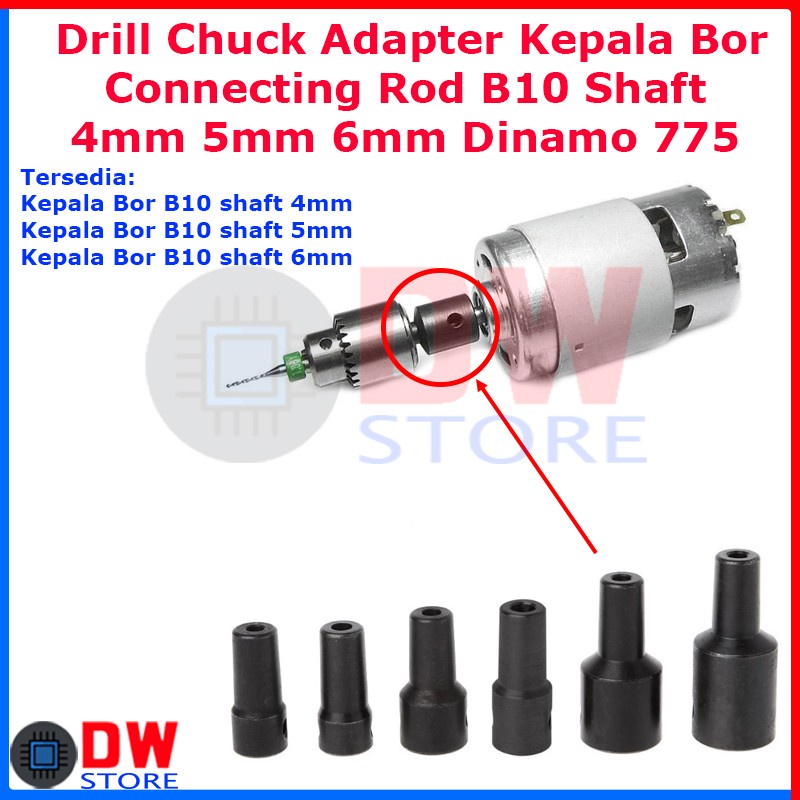 Jual Drill Chuck Adapter Kepala Bor B10 Connector Rod Shaft Dinamo 775