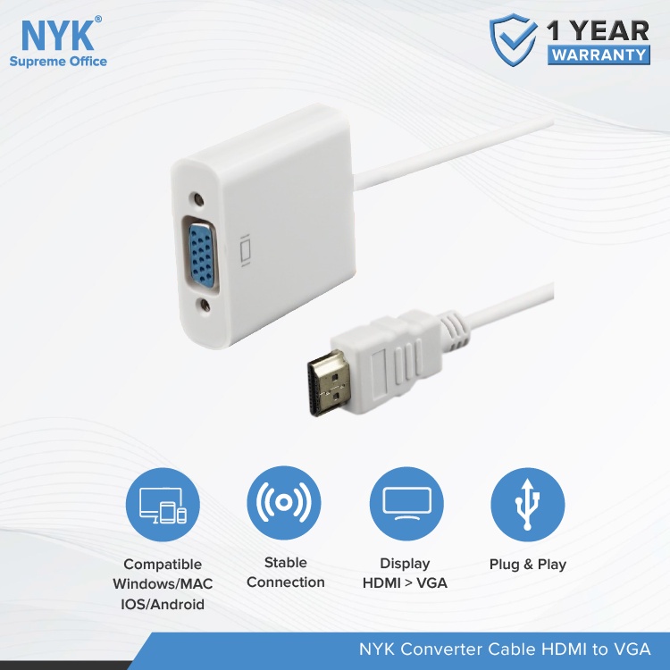 NYK Converter Cable HDMI to port VGA COD (5)