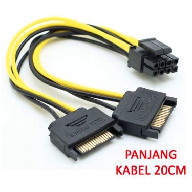 Jual Kabel Power Dual SATA 15 to 8 Pin VGA PCI-E | Shopee Indonesia