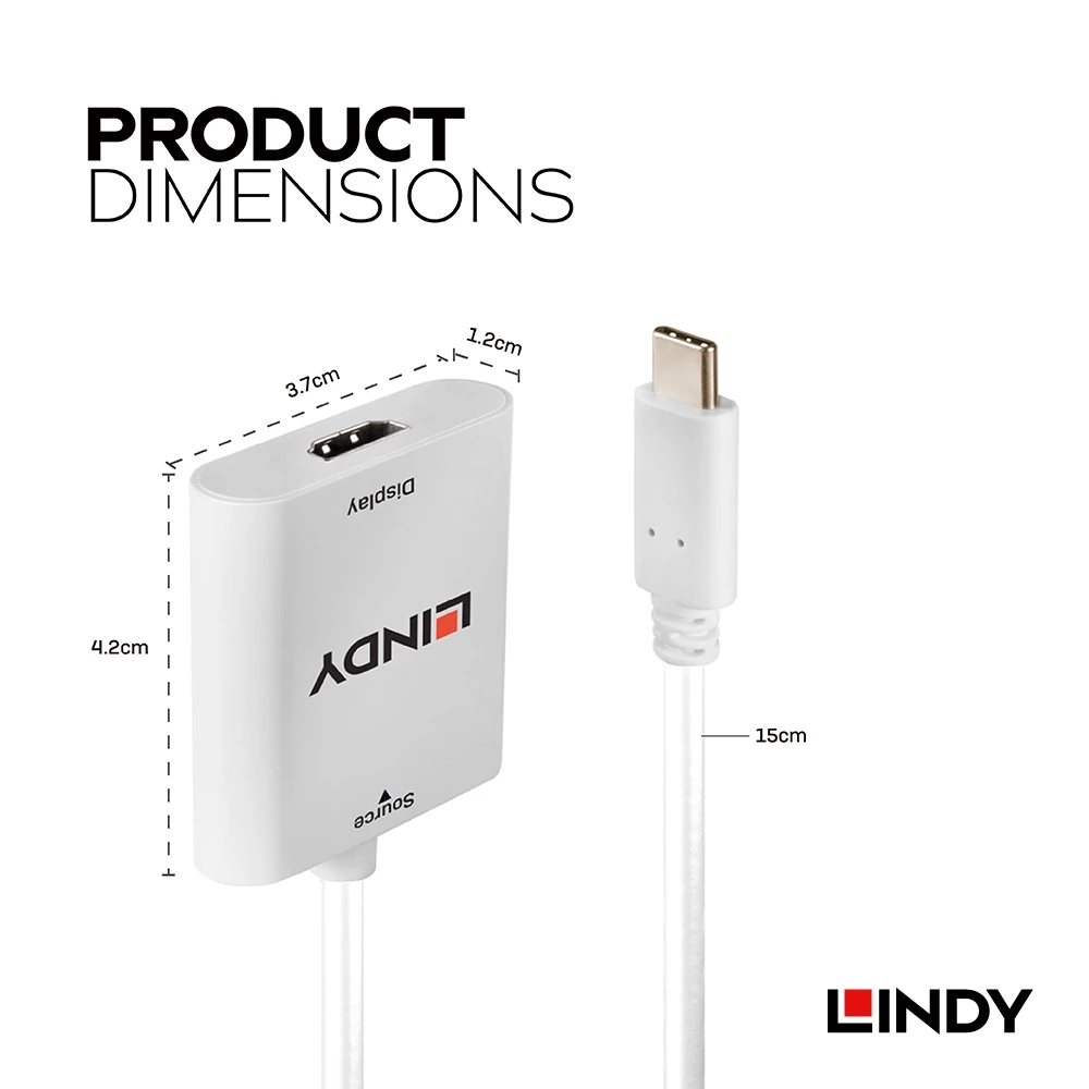 LINDY 43247 Adapter USB 3.1 Gen 2 Type C to HDMI 4K60Hz Converter
