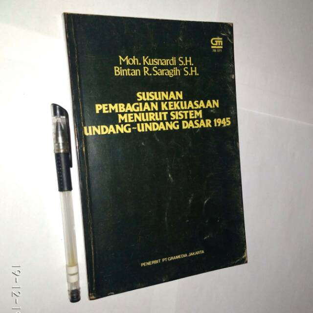 Jual ORIGINAL - Susunan Pembagian Kekuasaan Menurut Sistem Undang ...