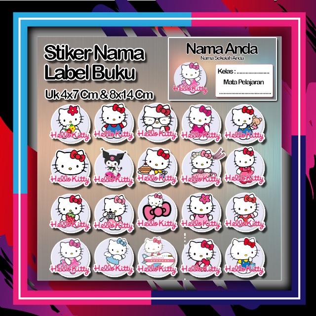 Jual Stiker hello kitty helo kity kiti animasi kucing lucu cute ...