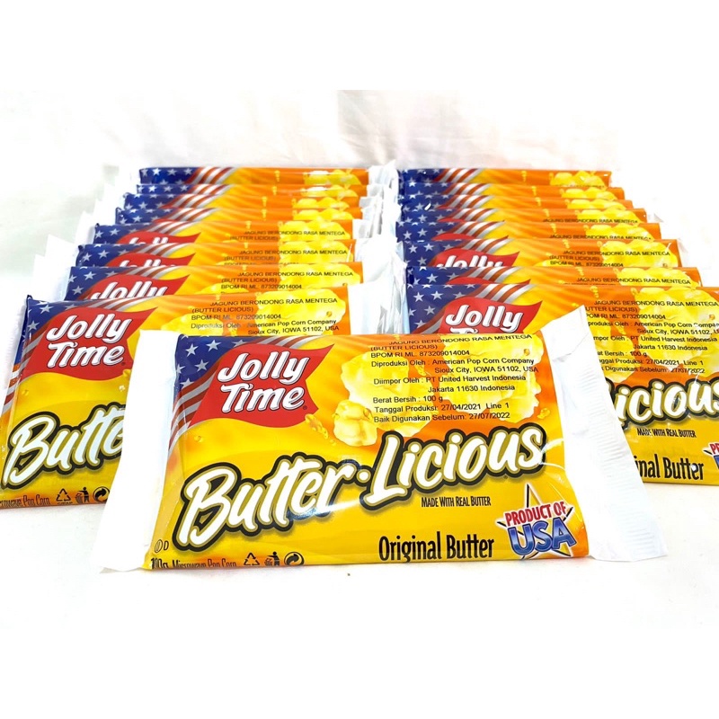 Jual POPCORN JOLLY TIME ORIGINAL BUTTERLICIOUS Shopee Indonesia