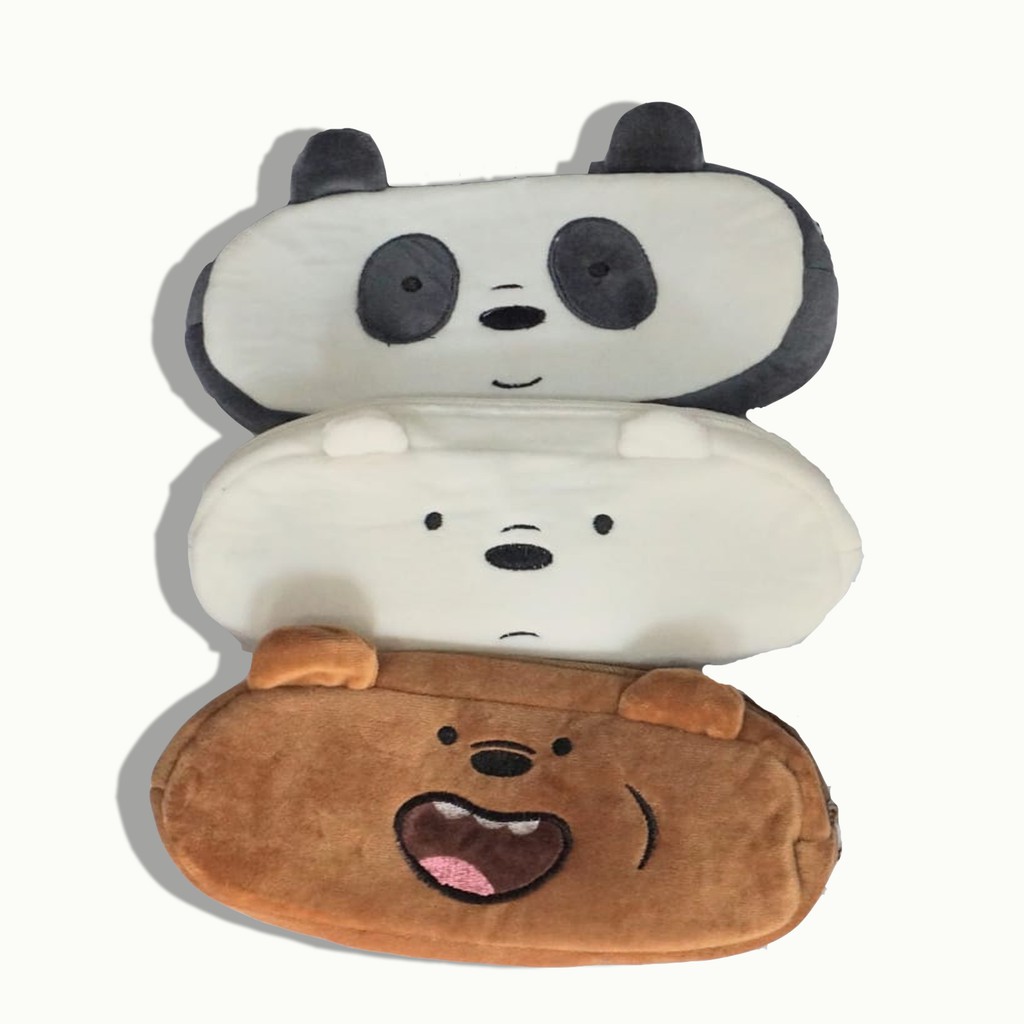 Jual Tempat Pensil We Bare Bears Plushy Kain Bulu Boneka Lembut Kotak