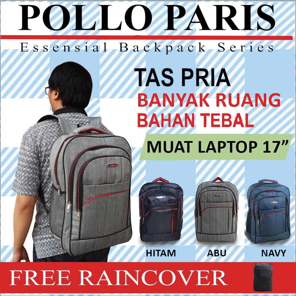Jual Tas Ransel Polo Original Pria Bonus Jas Hujan Tas Model Premium ...