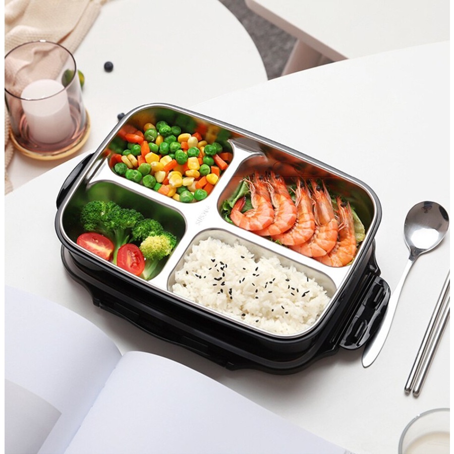 4-Compartment Bento Lunch Box – Leak-Proof, Sealed Sections For Meal Prep On-the-Go