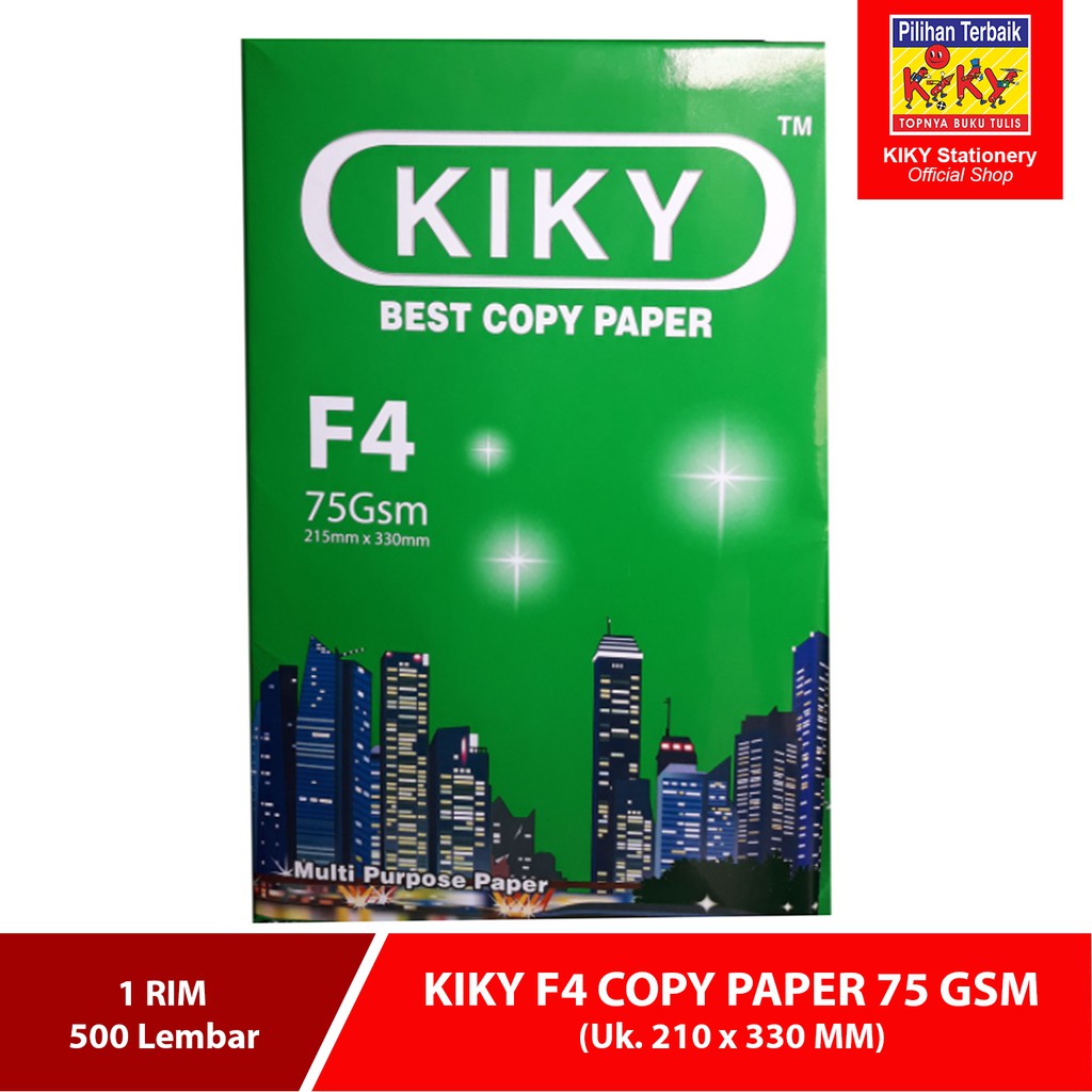 Jual KIKY A4 & F4 Copy Paper / Kertas Fotocopy 75 GSM - 1 Rim = 500 ...