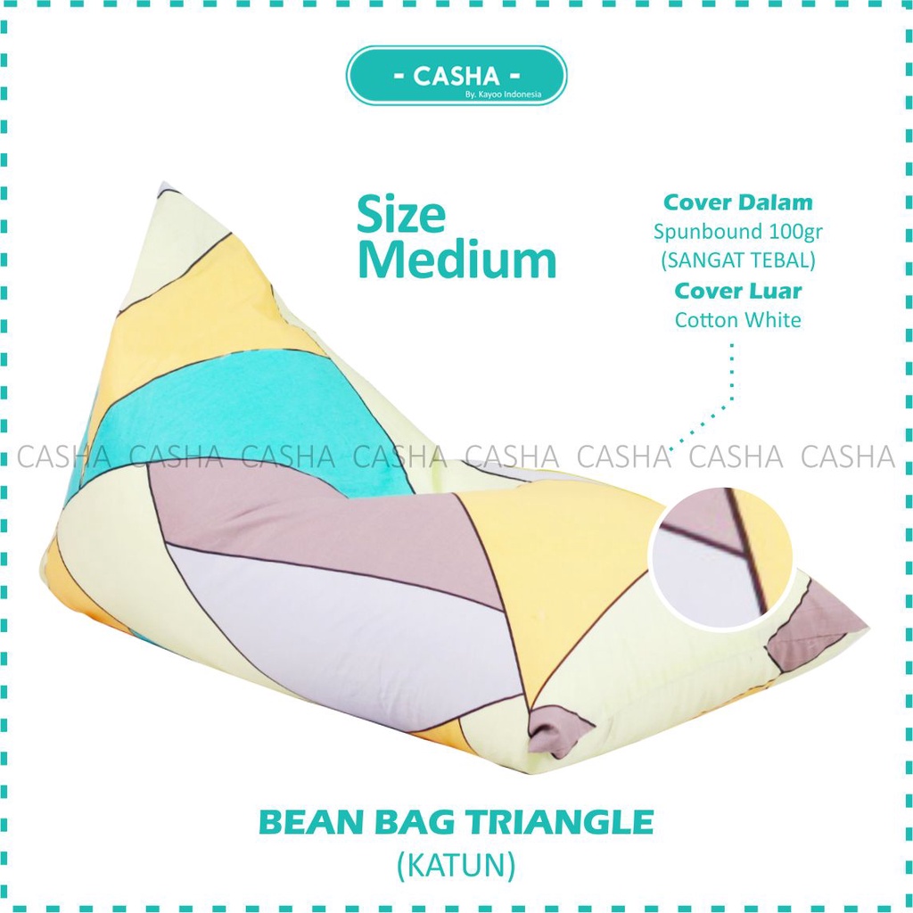 Jual Cargo Casha Triangle Large Katun Motif Plus Isi Bean Bag Murah Bean Bag Dewasa