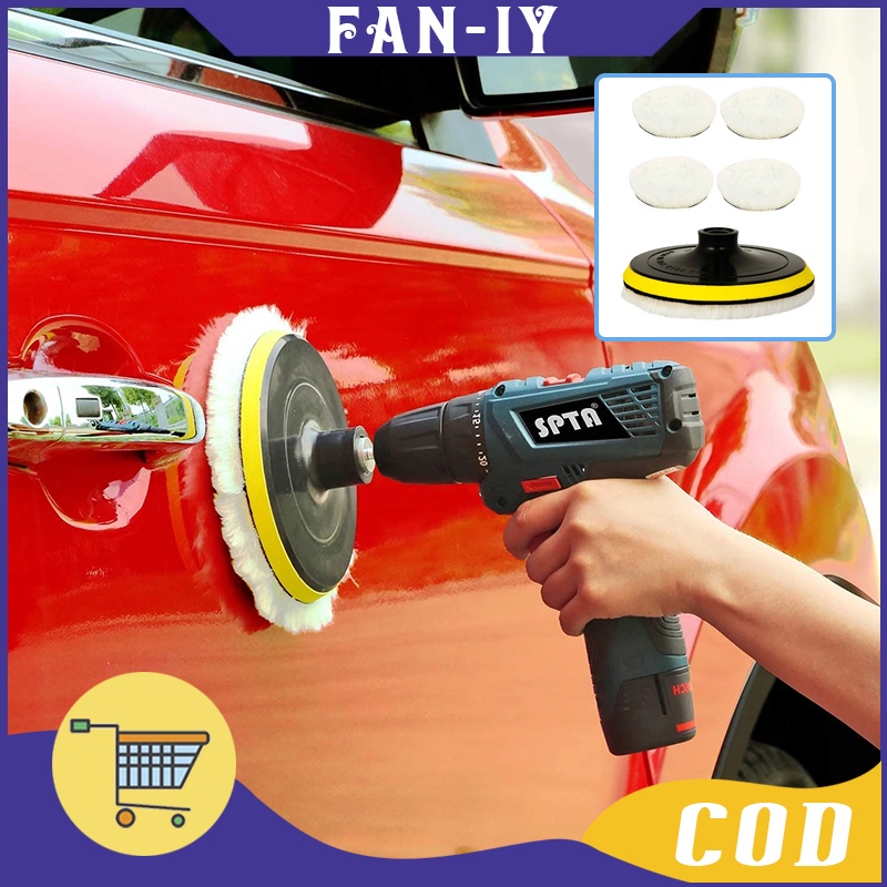 Jual Alat Poles Body Mobil / 5 Pcs 4 Inch Set Soft Wool Dan M10 Backing