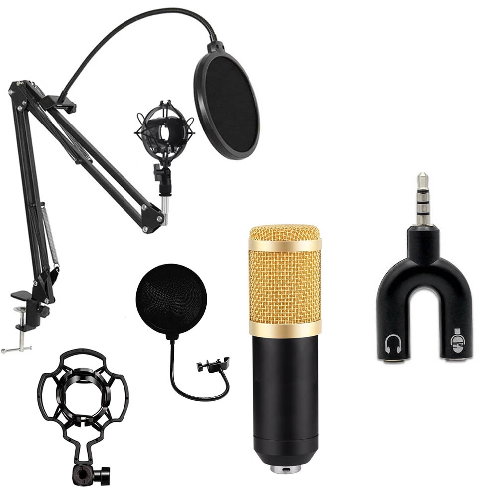 Jual Promo Paket Super Komplit Mic Condenser BM800 + Stand + Pop Filter ...