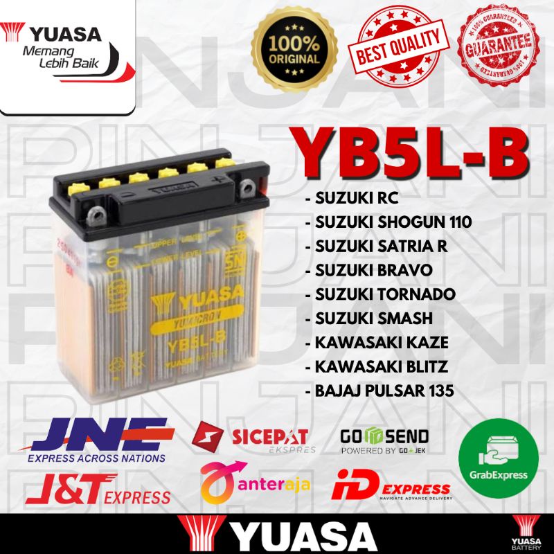 Jual AKI YUASA ORIGINAL YB5L-B BASAH FOR MIO SPORTY/FIZ R/GRAND ASTREA ...