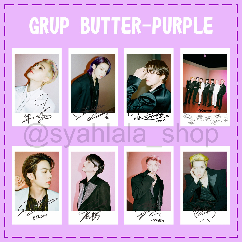 Jual [Paket isi 7 foto] Photocard BTS dengan tanda tangan BTS