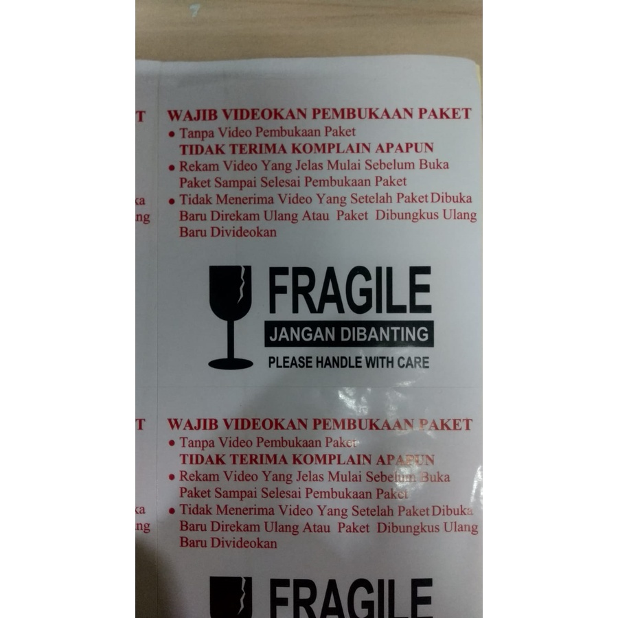 Jual Stiker Tempel FRAGILE Anti Pecah Belah Video Unboxing Stikcker ...