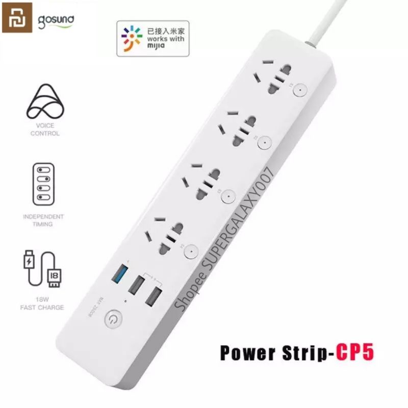 Jual Gosund Smart Power Strip WIFI Colokan Extension Colokan Listrik 4 ...