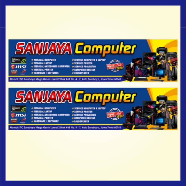 Jual Spanduk Banner Toko Komputer Konter Hp Beli 1 Gratis 1ukuran 100