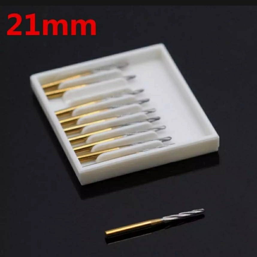 Lot De 6 Fraises Dentaires ENDO-Z Zekrya En Carbure De Tungstène Doré - FG 21/23/25/28mm - Pour Endodontie