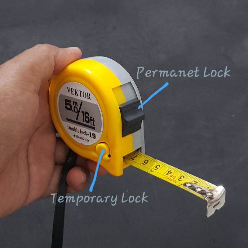 Jual Meteran 5 Meter Premium DOUBLE-LOCK anti pecah HARD CASE | Shopee ...